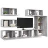 vidaXL 6 Piece TV Cabinet Set Concrete Grey Engineered Wood