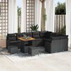 vidaXL Garden Sofa Set with Cushion with Storage 12 pcs Black