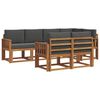 vidaXL Outdoor Sofa Set with Cushion 7 pcs Natural and Anthracite