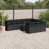 vidaXL 11 Piece Garden Sofa Set with Cushions Black Poly Rattan