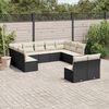 vidaXL 11 Piece Garden Sofa Set with Cushions Black Poly Rattan