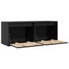 vidaXL Wall Cabinets 2 pcs Black 45x30x35 cm Solid Pinewood