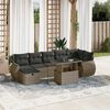 vidaXL 8 Piece Garden Sofa Set with Cushions Grey Poly Rattan