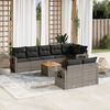 vidaXL 9 Piece Garden Sofa Set with Cushions Grey Poly Rattan