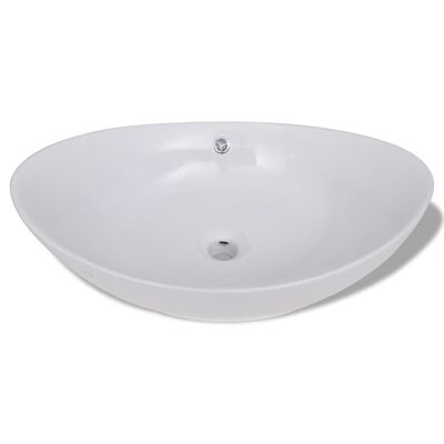 Luxury Ceramic Basin Oval with Overflow 59 x 38,5 cm