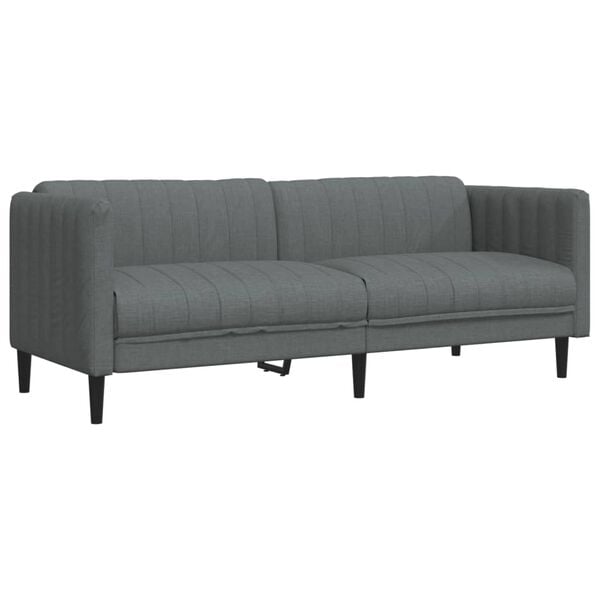 vidaXL 2 Piece Sofa Set Dark Grey Fabric