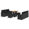 vidaXL Garden Sofa Set Black Poly Rattan