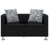 vidaXL Sofa Set Artificial Leather 3-Seater and 2-Seater Black