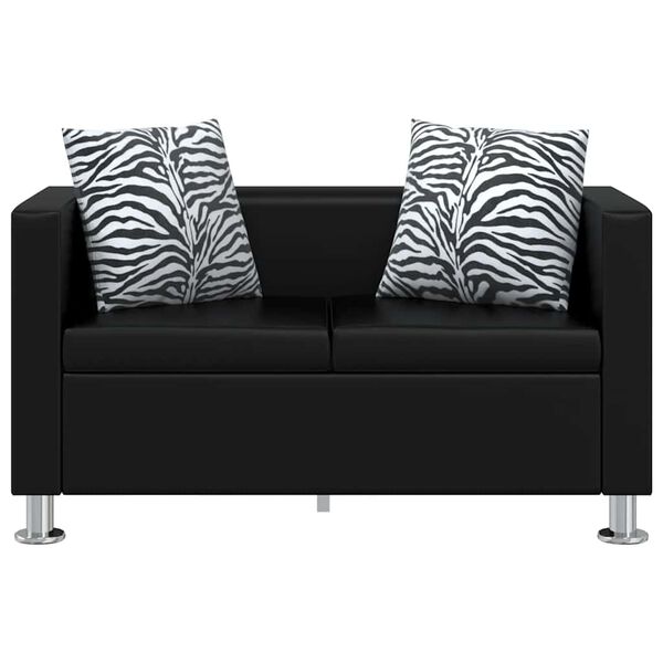 vidaXL Sofa Set Artificial Leather 3-Seater and 2-Seater Black