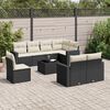 vidaXL 9 Piece Garden Sofa Set with Cushions Black Poly Rattan
