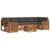 vidaXL Outdoor Sofa Set 8 pcs Natural and Anthracite Solid Acacia Wood
