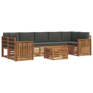 vidaXL Outdoor Sofa Set 8 pcs Natural and Anthracite Solid Acacia Wood