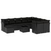 vidaXL 11 Piece Garden Sofa Set with Cushions Black Poly Rattan