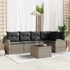 vidaXL Garden Sofa Set with Cushion 6 pcs Grey Poly rattan