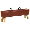 vidaXL Vintage Turnbock Bench with Handles Real Goat Leather