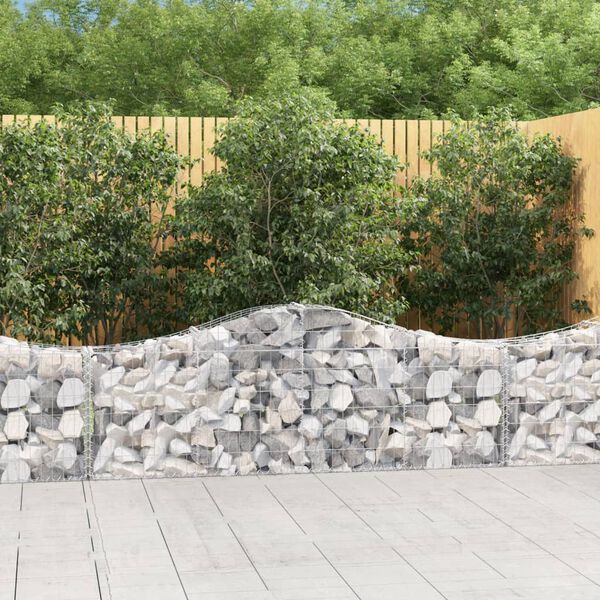 vidaXL Arched Gabion Baskets 40 pcs 200x30x60/80 cm Galvanised Iron
