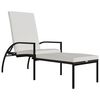 vidaXL Sun Lounger with Footrest PE Rattan Brown