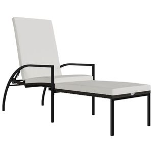 vidaXL Sun Lounger with Footrest PE Rattan Brown