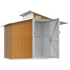vidaXL Garden Shed Brown 270x130x208.5 cm Galvanised Steel