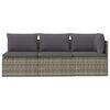 vidaXL 3 Piece Garden Lounge Set with Cushions Grey Poly Rattan