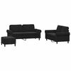 vidaXL 3 Piece Sofa Set with Cushions Black Velvet