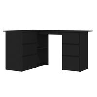 vidaXL Corner Desk Black 145x100x76 cm Engineered Wood