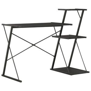 vidaXL Desk | Black | Engineered wood with PVC coating | Large | Desk