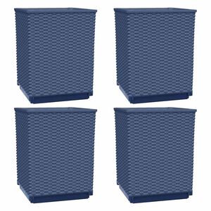 vidaXL Planters 4 pcs Blue Grey 30x30x37 cm Polypropylene