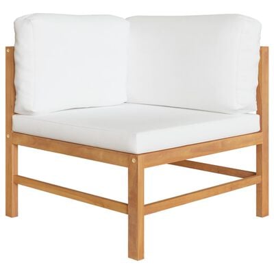vidaXL 7 Piece Garden Lounge Set with Cream Cushions Solid Teak Wood