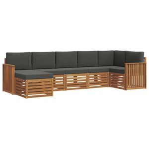 vidaXL Outdoor Sofa Set 7 pcs Natural and Anthracite