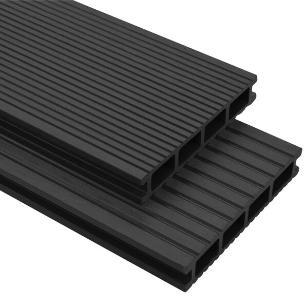 vidaXL WPC Decking Boards with Accessories 30 m&sup2; 4 m Anthracite