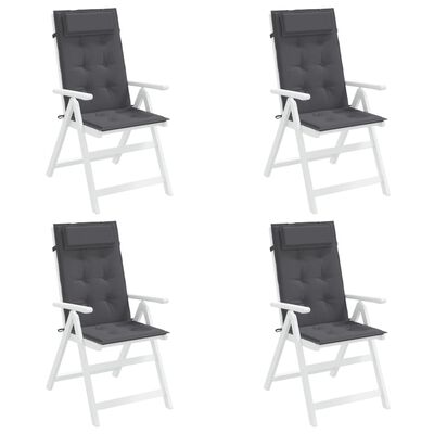 vidaXL Highback Chair Cushions 4 pcs Anthracite Oxford Fabric