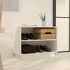 vidaXL Shoe Cabinet White 60x34x45 cm Solid Wood Pine