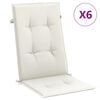 vidaXL Highback Chair Cushions 6 pcs Melange Cream 120x50x4 cm Fabric