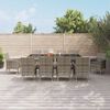 vidaXL 11 Piece Garden Dining Set with Cushions Grey Poly Rattan