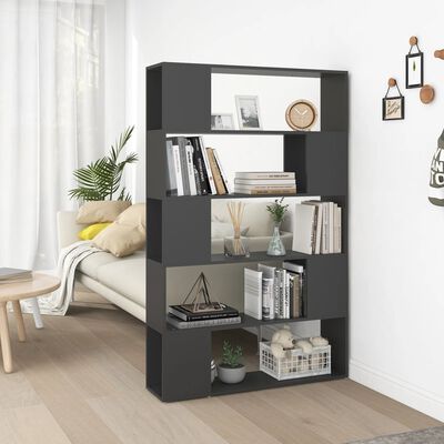 vidaXL Book Cabinet Room Divider Grey 100x24x155 cm Engineered Wood
