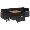 vidaXL Garden Sofa Set 9 pcs Black Poly Rattan