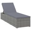 vidaXL Sun Lounger with Cushion Poly Rattan Grey