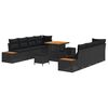 vidaXL Garden Sofa Set 11 pcs Black Poly Rattan
