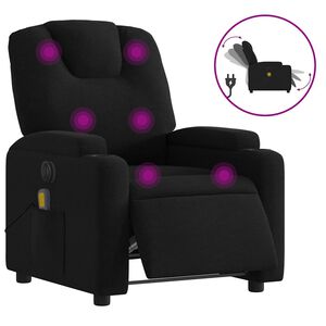 vidaXL Electric Massage Recliner Chair Black Fabric