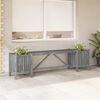 vidaXL Garden Bench with 2 Planters 150cm Solid Acacia Wood Grey