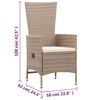 vidaXL Outdoor Chairs 2 pcs with Cushions Poly Rattan Beige