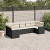 vidaXL 7 Piece Garden Sofa Set with Cushions Black Poly Rattan