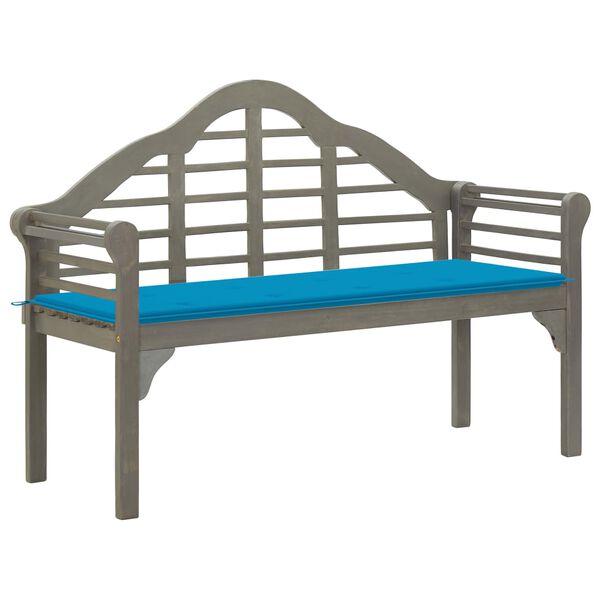 vidaXL Garden Queen Bench with Cushion 135 cm Solid Acacia Wood Grey