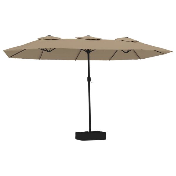 vidaXL Double-Head Parasol Taupe 449x265 cm