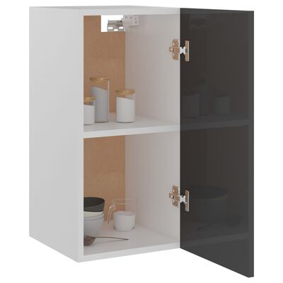 vidaXL Hanging Cabinet High Gloss Grey 29.5x31x60 cm Engineered Wood