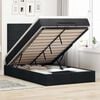vidaXL Ottoman Bed with Mattress & LEDs Black King Single Fabric