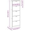 vidaXL Oak Look Wooden Shoe Cabinet with 5 Compartments
