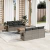 vidaXL 7 Piece Garden Sofa Set with Cushions Grey Poly Rattan