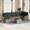 vidaXL Garden Sofa Set 8 pcs Grey 55 x 62 x 69 cm Poly rattan